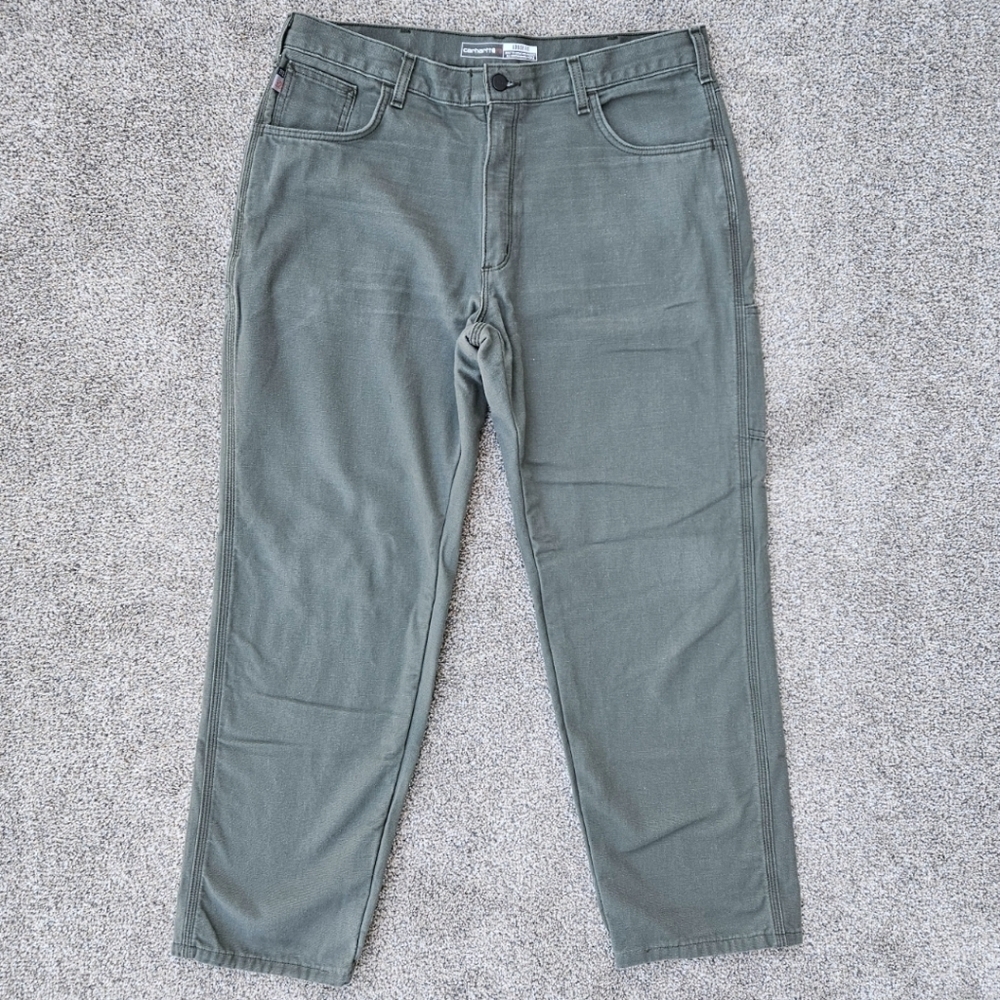 Carhartt FR Flame Resistant CAT 2 NFPA 2112 GreenGray Work Pants Men's 38/30